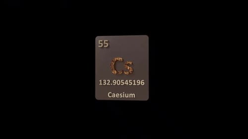 3D Rotating Caesium Periodic Table Element Card