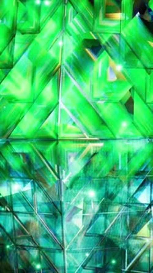 A Green Abstract Background with Many Different Shapes