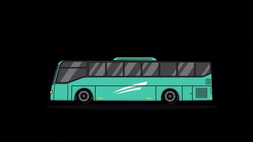 Animiertes grünes Busvideo - Transparent