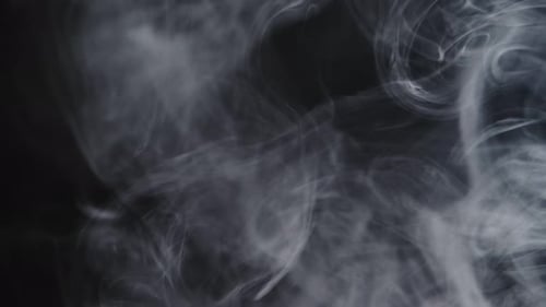 Abstract White Smoke on Black Background