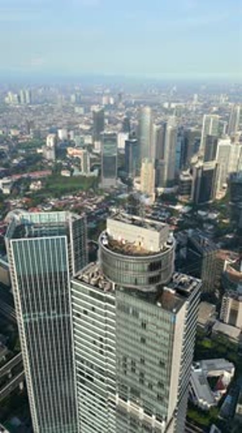 Aerial View of Downtown Jakarta Indonesia