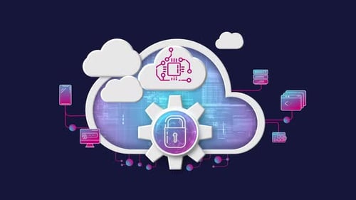 Cloud Data Security Network: Modern Animated Infographic