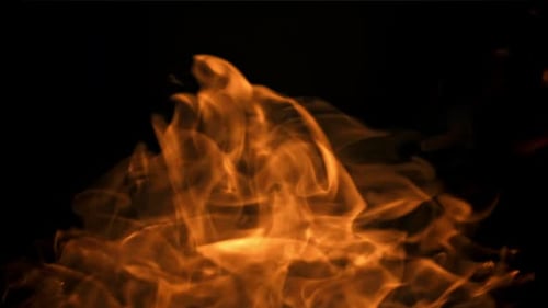 Bright Orange and Yellow Flames on Black