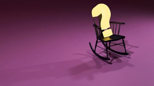 Logo Point d'interrogation avec mouvement de caméra fixe du fauteuil inclinable animé