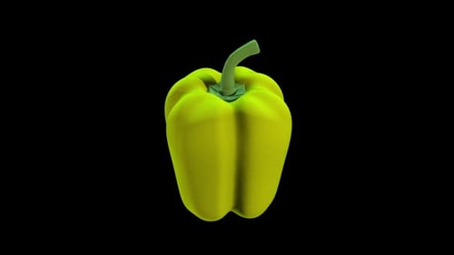 Rotating 3D Yellow Bell Pepper Loop