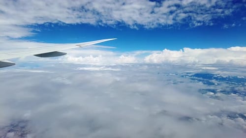 Bright Cloudscape View From the Airplane