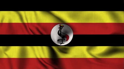 Waving Uganda Flag Loop for National Identity