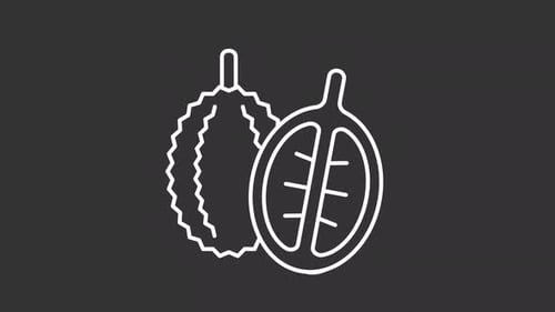 Animiertes weißes Durian-Symbol