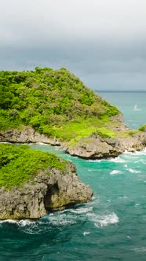 Ondas do mar em Boracay, Filipinas