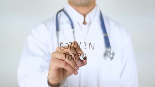 Botulin Toxic Doctor Writing on Glass