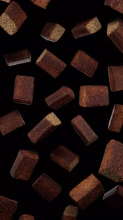 Falling Brown Food Cubes Seamless Loop