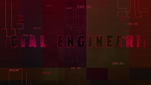 Futuristic Data Grid Social Engineering Text Reveal
