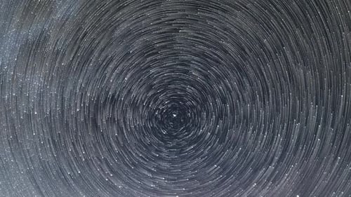 Circular Star Trails Time-Lapse Rotating Night Sky
