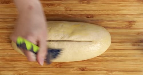 Egg wash on bread dough