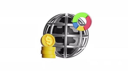 3d Icon Animation Global Business