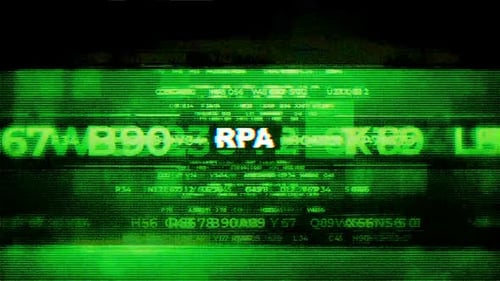 Futuristic Glitch Text Reveal with Green Digital Code