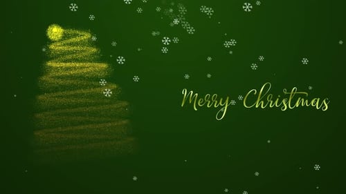 Sparkling Christmas Tree and Merry Christmas Title Animation