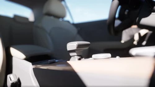 Realistic 3D Car Interior with Moving Gear Shift
