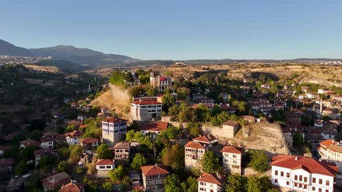 4K Drone Footage of Historical Safranbolu Houses in Turkey