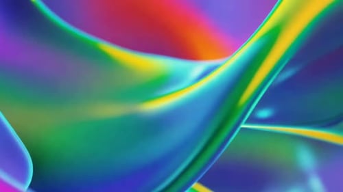 Abstract Iridescent Fluid 3D Liquid Waves