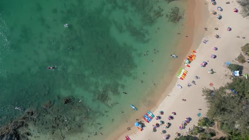 Tourist Beach on Phuket Island in Thailand
