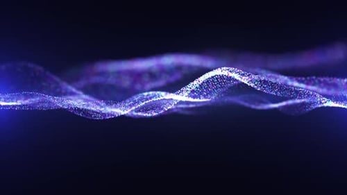 Abstract Digital Particle Wave Flowing Background Animation