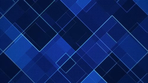 Abstract Blue Geometric Grid Lines Tech Background Animation