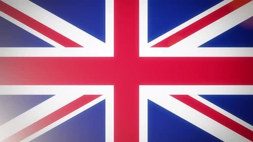 Animated United Kingdom Flag with Light Flares