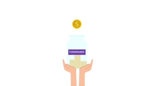 Animated Fundraiser Jar with Falling Coins