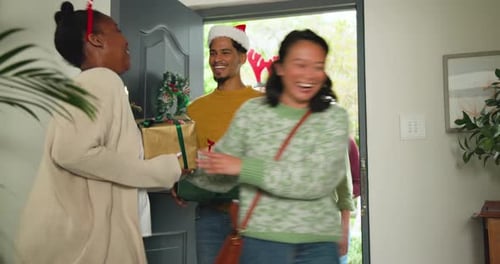 Friends Arrive for Christmas with Gifts and Cheer