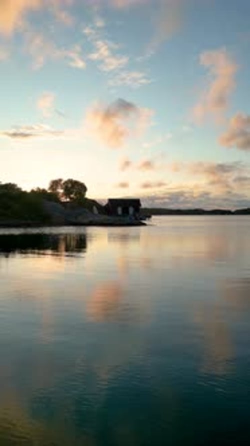 Beautiful sunset over the islands