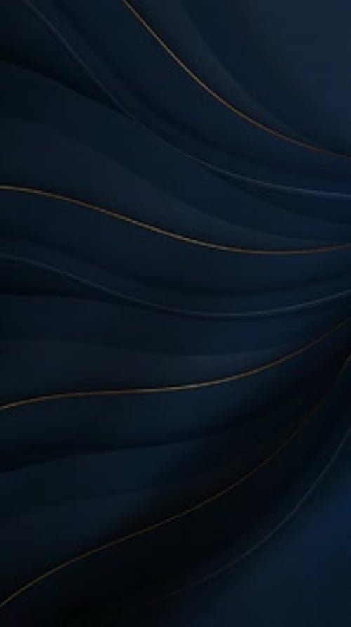 Abstract Dark Blue Waves with Golden Lines Looping Background