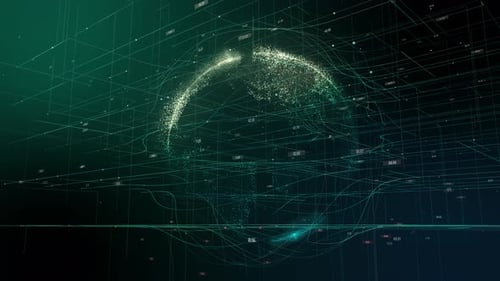 BIG DATA EARTH The Blue Marble teamwork Digital Clouds Earth rotating animation social future