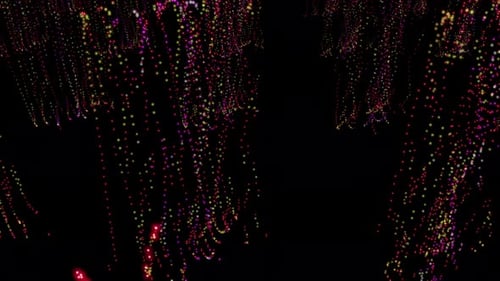 Abstrakte Neonlichtspuren auf dunklem Hintergrund, lebendige Farben und dynamische Energie
