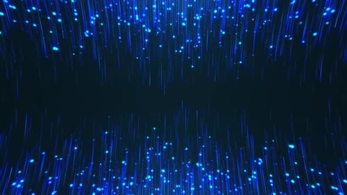 Abstract Blue Digital Particles Flowing Technology Loop Background