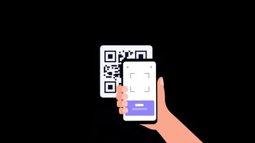 Smartphone Scanning QR Code Animation