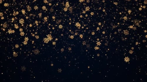 Christmas Background with Xmas Tree and Sparkle Bokeh Greeting Snow Snowflakes Lights Merry