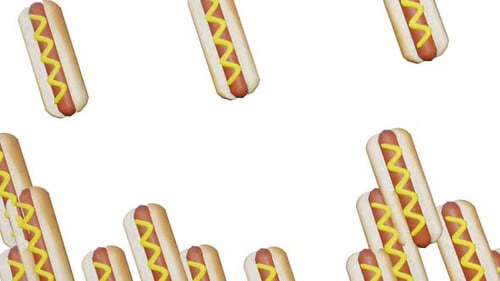 Falling Hot Dogs Animated Food Transition