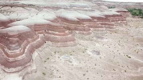 Aerial View on Eroded Stone Hills in Utah USA. Natural Wonders of Planet Earth Near Hanksville Town
