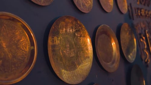 Bronze Plate Dishes in Bukhara Market