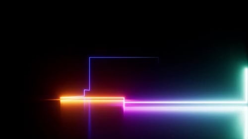 Neon Glowing Geometric Lines Reveal Animation