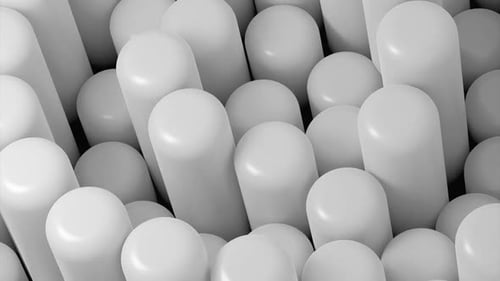 Abstract White Cylinders Pulsating Loop Background