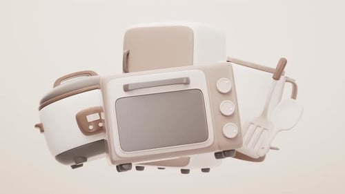 Loop animation of cartoon style kitchen appliance