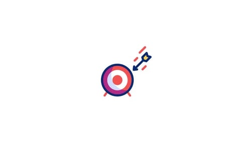 Animated Arrow Hitting Bullseye Target Icon