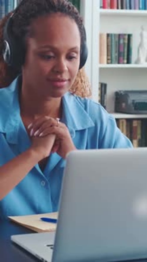 Woman on Video Call Working from Home