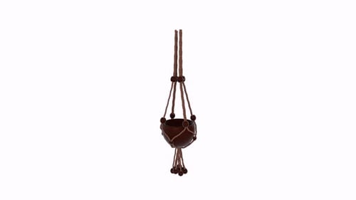 Animated 3D Macrame Hanging Planter Pot Loop