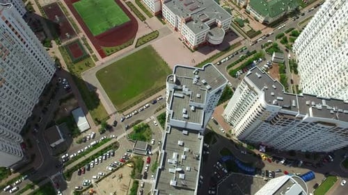 Modern City School Aerial View