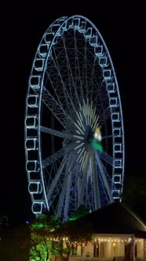 Ferris Wheel Glows Spins Vertical