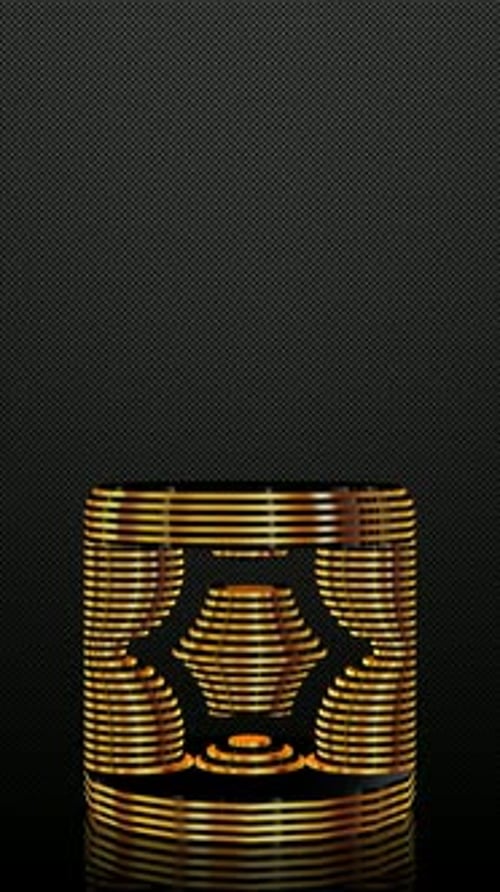 Golden Abstract Geometric Shape Morphing Vertical Loop