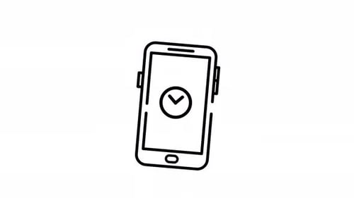 Mobile Payment Failed Line Art Animated Looping Video Alpha Channel Icon